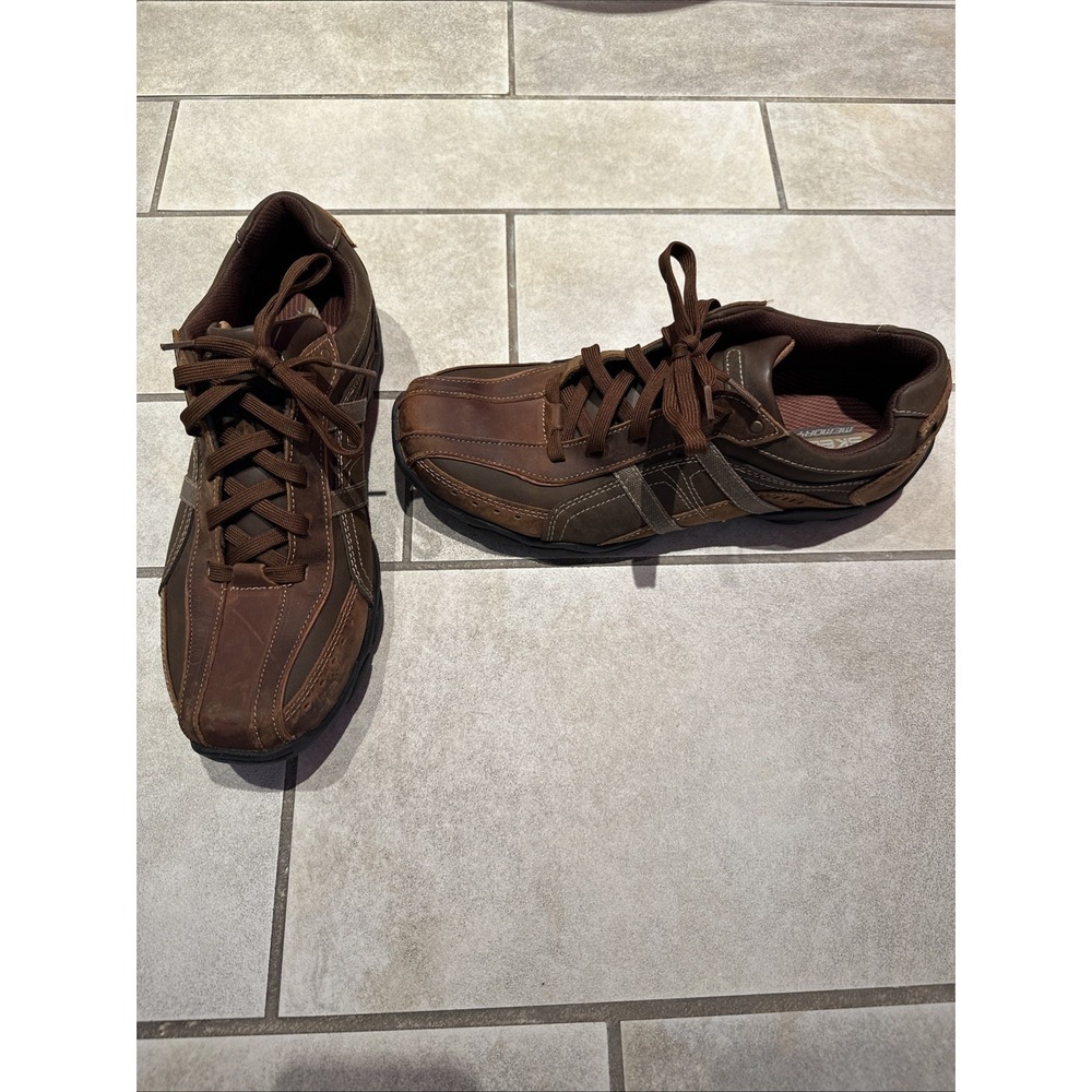 Skechers Diameter Murilo Mens Shoes Sz 11 Brown Cdb Smooth Oiled Leather Lace Up